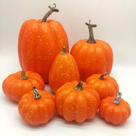 Citrouille Artificielle - Décor Halloween et Thanksgiving - Pour Vitrine Légumes Photographie Éducation Précoce - 8 Pièces (1/3)