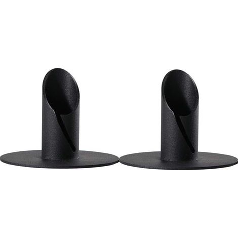 Set aus 2 schwarzen, konischen Kerzenhaltern für Wohnzimmer, Esszimmer, Tischdekoration, klassisch-moderne Kunst (1/5)