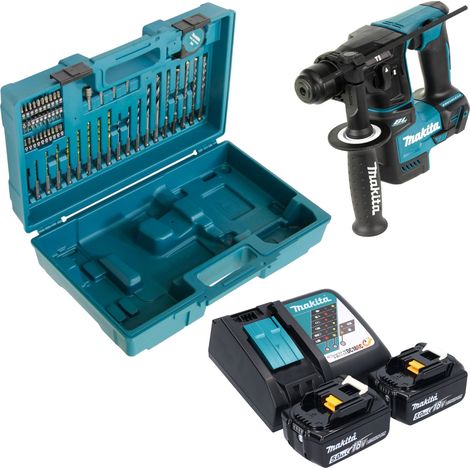 Makita DHR 171 RTX3 Akku Bohrhammer 18 V 1,2 J SDS-Plus Brushless + 2x Akku 5,0 Ah + Ladegerät + 65 tlg. Zubehör Set + Koffer (1/5)