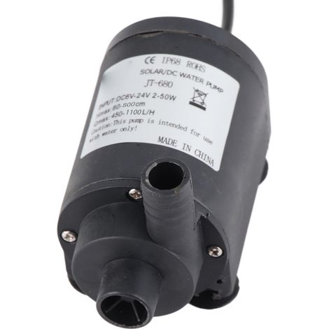 Pompe de circulation d'eau chaude 24 V CC, 1100 l/h, alimentée à l'énergie solaire, moteur sans balais, capacité de refoulement de 7 m (1/5)