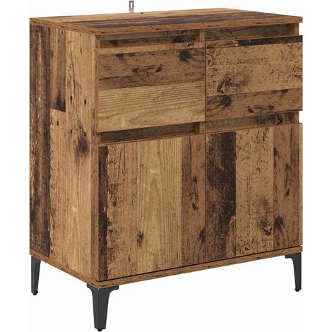Sideboard Old Wood 60 x 35 x 70 cm Engineered Wood and Iron vidaXL