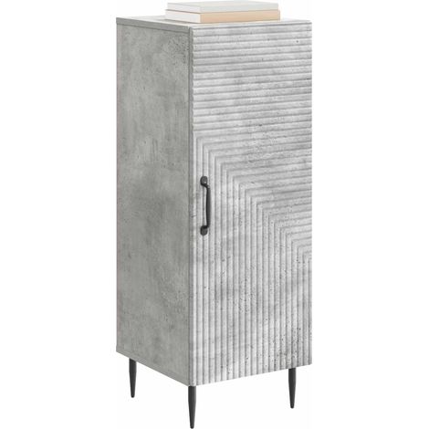 vidaXL Buffet Gris béton 33 x 34,5 x 89,5 cm Bois d'ingénierie (1/4)