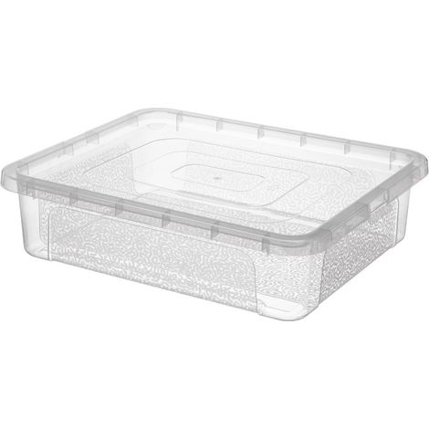 Contenitore organizer universale Brenda in plastica trasparente da 10 litri, dimensioni 40x33x10 cm. (1/5)