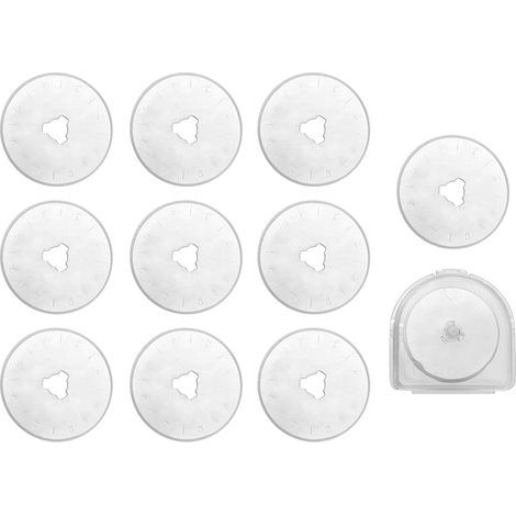 10 Pièces Lames Rotatives Lames de Cutter Rotatif de 28 mm, lames de Rechange pour Cutter Rotatif, Lame Ronde cutter pour le quilting, papier, tissu, scrapbooking, couture et découpe de tissu (1/5)