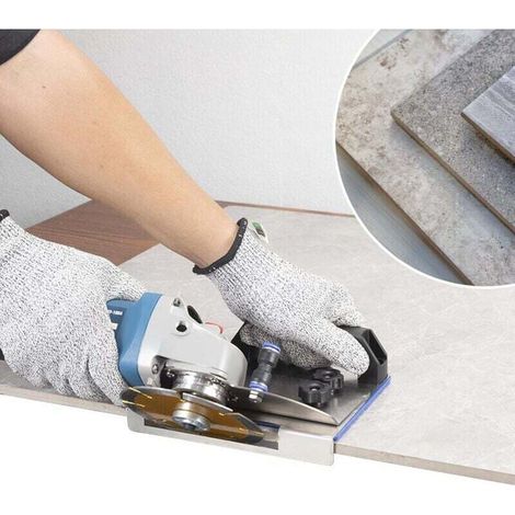 Supporto per smerigliatrice angolare Bardusch per tagli di piastrelle a 45° smussati, supporto per smerigliatrice angolare, supporto speciale per taglio, supporto fisso per smerigliatrice angolare (1/3)