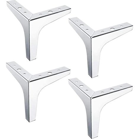 Pieds de meubles triangulaires en métal, lot de 4 pièces interchangeables pour le bricolage et le mobilier (1/4)