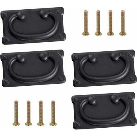 BDD Antike Schubladenknöpfe Set mit 4 antiken Schubladenknöpfen Antike Schubladenknöpfe Möbelknöpfe mit Schrauben 9652mm (4 Stück) (1/5)