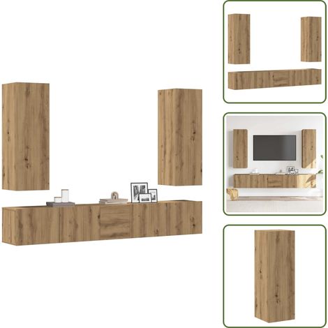 Ensemble de meuble TV mural 5 pcs chêne artisanal - Ensemble De Meubles TV - Ensembles De Meubles TV - Meuble TV - Meuble Hifi (1/5)