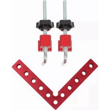 Lot de 3 pinces d'angle 12 cm en alliage d'aluminium équerres de positionnement 90° pour menuiserie meuble (1/5)