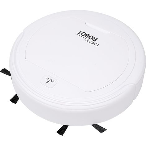 Robot Aspirateur Automatique USB Batterie Rechargeable Smart Balayage Robot Domestique Balayeuse Dépoussiérage 1pc Blanc
