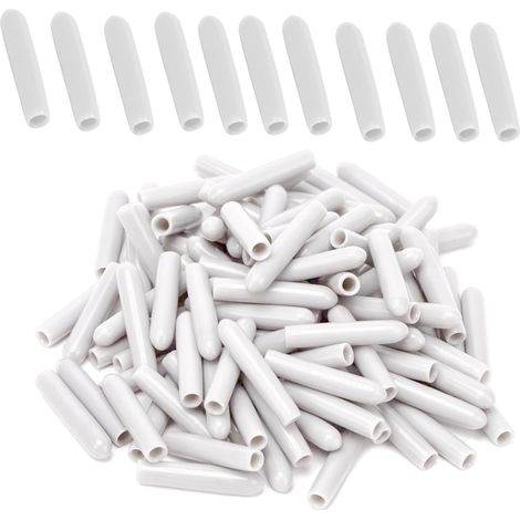 Capuchons pour lave-vaisselle Panier,100 Pack Capuchons pour Dents Dans Lave-vaisselle Paniers en PVC Universelle Broches de Protection Antirouille et Anti-rayures Blanc (1/5)