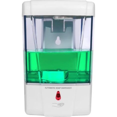 Distributeur Automatique Savon Liquide Gel Mural Salle de 600ml Distributeur de savon à capteur IR (1/3)