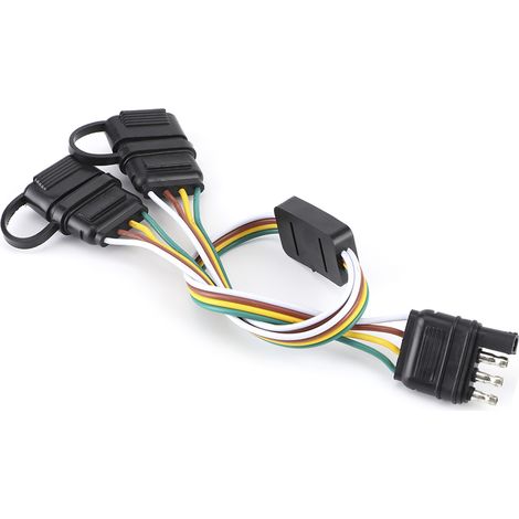 Adaptateur double prise de remorque à 4 broches, connecteur de faisceau de câblage américain, accessoire adapté aux caravanes et camping-cars. (1/5)