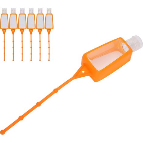 leere 30-ml-Flüssigseifenflaschen mit Silikonhülle, wiederverwendbar für Reisen (7er-Set, rechteckiges Design) (1/5)