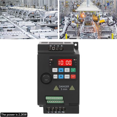 Frequenzumrichter 220V Einphasig zu Drehstrom, 2,2kW Drehzahlregler 220V Motor mit Sanftanlauf - 8-fach Schutzsystem für Pumpen, Lüfter & CNC-Maschinen  Inklusive Fernbedienung bis 50m
