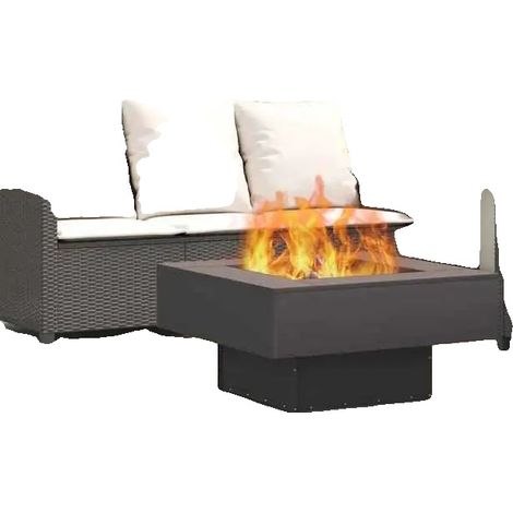 Feuerstelle für den Außenbereich, Robustes Stahl, Tragbares Design, schwarz (1/2)