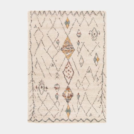 Décoweb – Tapis berbère multicolore 160 x 230 cm – 100% polypropylène – Densité 44640 points/m² – Épaisseur 30 mm pour intérieur