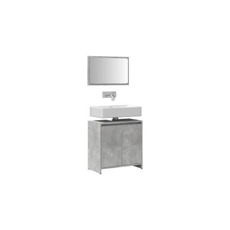 Ensemble de meubles de salle de bain 2 pcs gris béton (1/5)