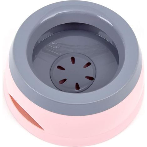 Gamelle flottante anti-débordement pour chien et chat - Rose (1/5)