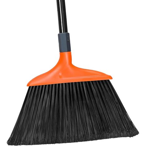 Balai Robuste à Manche Long de 36,8 cm de Large pour garages, Cours, trottoirs, terrasses et Surfaces extérieures, pour la Maison, la Cuisine, Le Bureau, Le Sol (1/5)