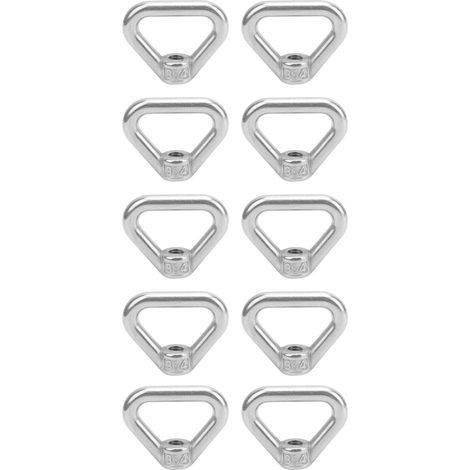 Écrou à vis argenté en acier inoxydable 304, 10 pièces, anneau triangulaire, fixation à œil M8 (1/5)