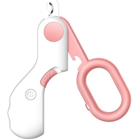 Dog and Cat Nail Clippers with LED, Wax, LED Lighting, Stainless Steel/ABS, Pink (1/5)