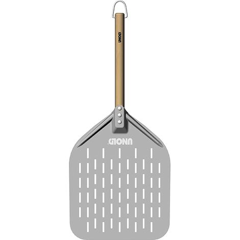 Unold Pizzaschaufel 6881620 Pizzaschaufel aus Aluminium mit Buchenholzgriff Perfekter Pizzaofen Luigi 68816 Griff deLänge 35 cm, Schaufelgröße 40 x 30 cm (1/2)