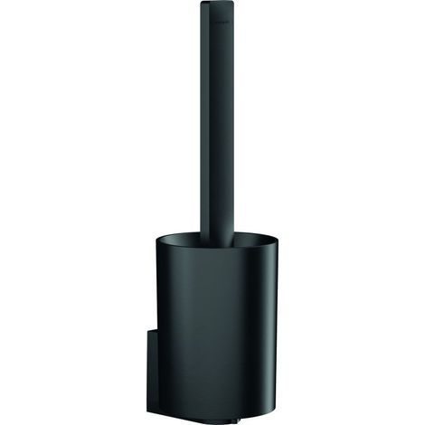 Hansgrohe – Porte brosse WC WallStoris noir mat – Montage mural – Matériau plastique teinté – Contenant amovible facile à nettoyer