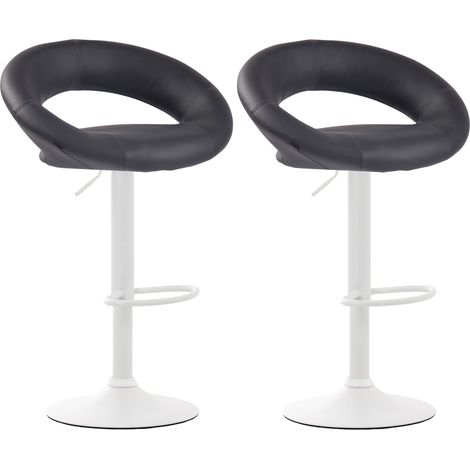Set di 2 sgabelli da bar sintetici grigi dal design moderno con base in metallo bianco opaco TDB10554