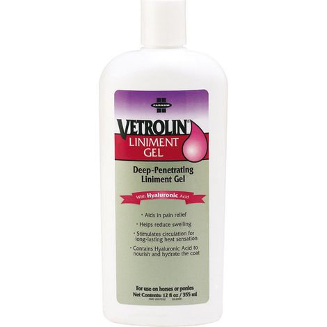 VETROLIN LINIMENT GEL Farnam con Acido Ialuronico e MSM per cavalli 355 ml