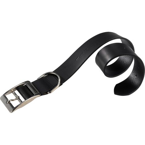 Ferplast NATURAL C Collier de chiens en cuir véritable, en 2 couleurs et 8 tailles. Variante C25/53 - Misure: A: 45-53 cm B: 25 mm - Noir (1/2)