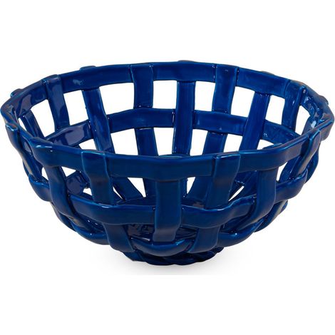 Cestino Centrotavola Effetto Intreccio Blu WD LIFESTYLE