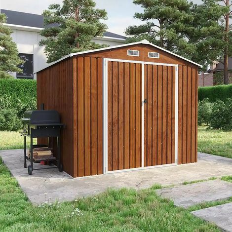 Casetta da giardino in acciaio zincato effetto legno 2 56x2 56xh2 16m 98kg 6 55 metri quadri (1/4)