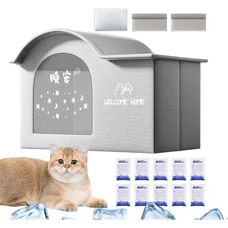 Maison Rafraîchissante pour Chats d'Extérieur Tente Pour Chaton Abri