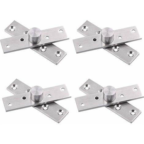 Charnières Pivot Porte à Rotation Cachée de 360 Degrés 4 PCS Pivot Hinge for Door Charnière de Porte Supérieure Inférieure en Bois à Charnière en Acier Inoxydable épaissies pour Armoire Fenêtre Porte (1/4)