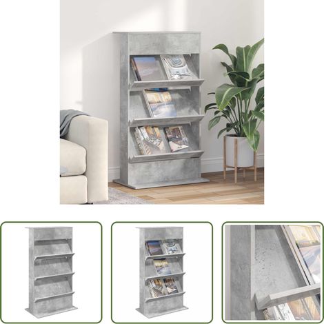 Bücherregal - Magazinregal Beton Grau 70 x 41 x 126 cm Holzwerkstoff (1/5)