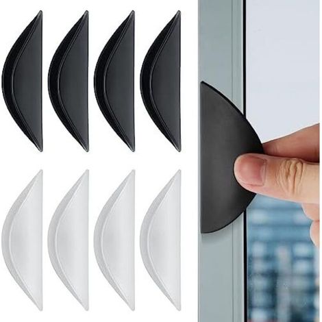 CSPARKV 8.2x3.9cm 8 PCS Poignées Porte Autocollantes, Balcon Adhésives Poignées de Porte de Terrasse Extérieure Poignées Tiroir, Sans Perçage pour Poignée de Meuble, porte en verre, poignée de fenêtre