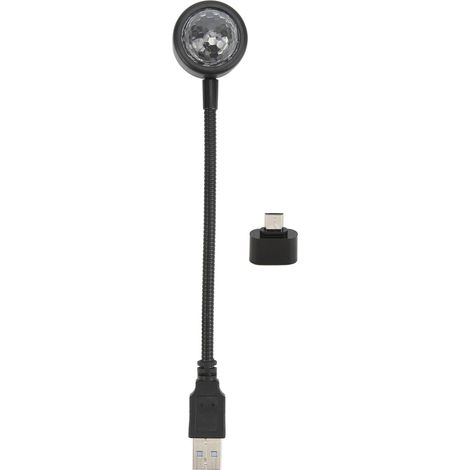 Lampe de projection étoiles USB LED, veilleuse à commande vocale, rotation 360° réglable, romantique portable pour voiture maison Android Micro. (1/5)