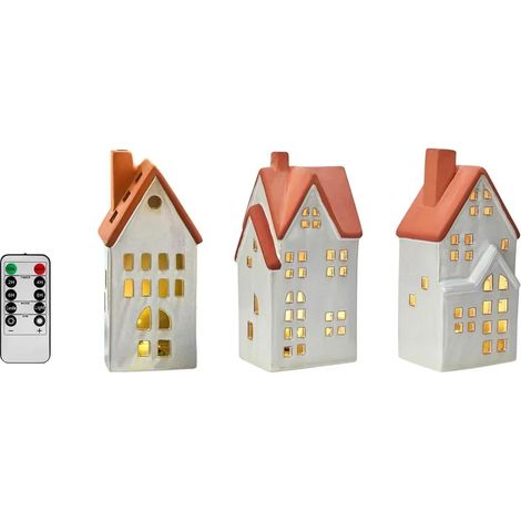 Maisons decoratives led rechargeables blanches et brunes ceramique - markslojd - molton 218157914 218157914 218157914 (1/3)