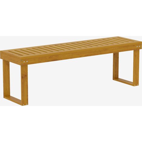 Banc de jardin Sigebert élégant 2 places bois pin pré-huilé naturel robuste extérieur (1/5)