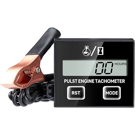 Tachymètre numérique LCD 0-30 000 tr/min pour moteurs 2 et 4 temps, inductif et chronomètre, tachymètre inductif à pince pour tondeuse à gazon et tronçonneuse (1/2)