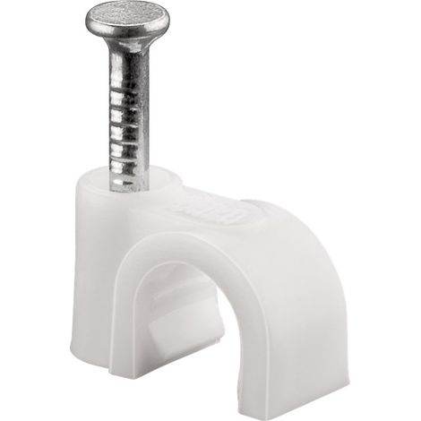 Chiodini fissacavo 6 mm, bianco, fissaggio per cavi con diametro fino a 6 mm. Diametro 6 mm (1/5)