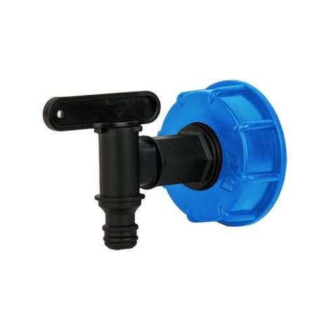 Raccord IBC à filetage femelle S60x6 avec robinet 3/4 Bradas (1/2)