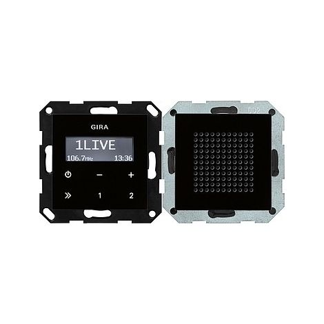 GIRA 228005 UNTERPUTZ-RADIO RDS SYSTEM 55 SCHWARZGLASOPTIK