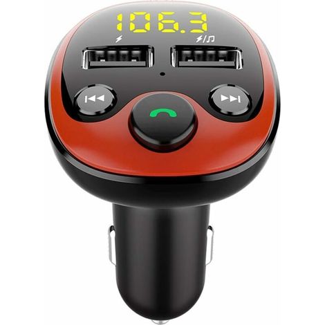 Transmetteur FM Bluetooth pour voiture Lecteur MP3 Bluetooth Adaptateur sans fil Allume-cigare Chargeur rapide avec deux ports USB BT21B (1/5)