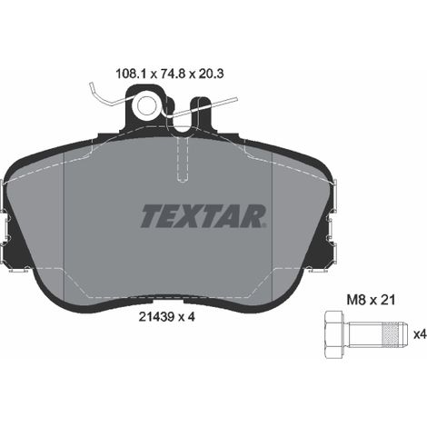 Kit de plaquettes de frein, frein à disque Textar 2143905 MERCEDES-BENZ