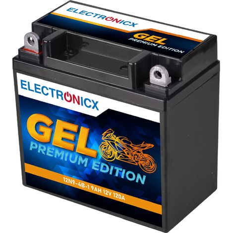 Electronicx YB9-B GEL Motorradbatterie 12V 9Ah – Hochleistungs-Bike-Batterie  Wartungsfrei & Rüttelfest  Ersetzt YB9-BS, CB9-B, GM9Z, 12N9-4B-1