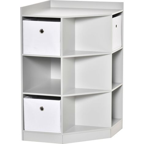 Kinderregal, 3 Stoffschubladen, MDF grau