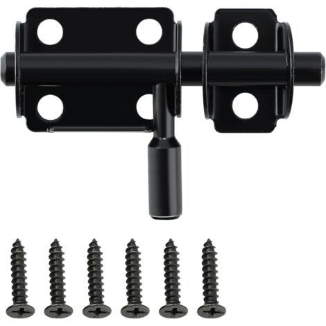 Verrou Porte Interieure, Loquet Porte Verrou Pratique, Loquet Porte Exterieur pour Armoire, Tiroir et Jardin, en Acier Inoxydable, Noir (1/5)