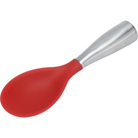 Silikon-Reislöffel mit Edelstahlgriff, steht aufrecht, hitzebeständig, für den Einsatz zu Hause und in der Gastronomie (1/5)